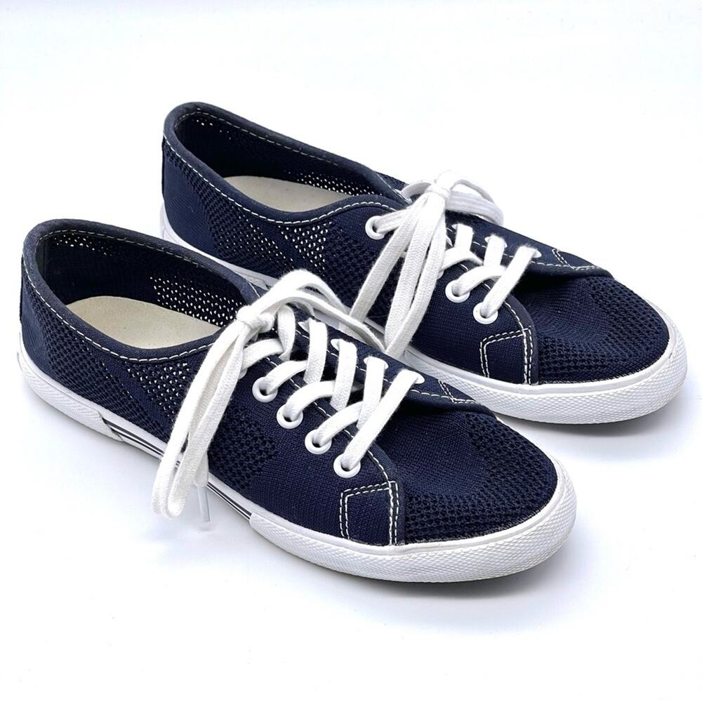Lands' End Navy Blue Sneakers Classic Mesh Lace Up Walking Athletic - Size 7
